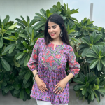 1Darklilacgathershortkurti