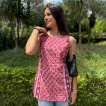 pinkcrimsonhaltershortkurti