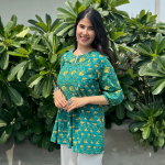 1Pinegreengathershortkurti