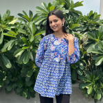 1Sapphirebluegathershortkurti