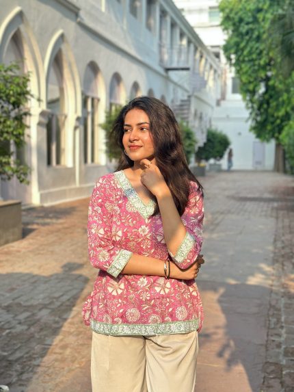 Dragonfruit Pink Short Kurti