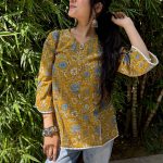 1mustardyellowlaceshortkurti