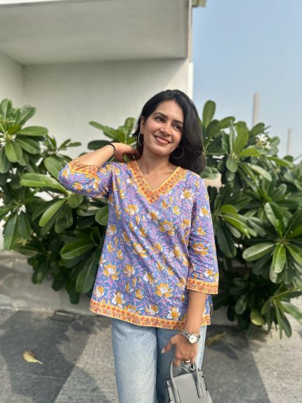 Sky And Sun Short Kurti