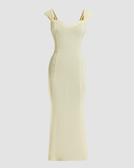 Vanilla Sleeveless Bodycon Maxi Dress