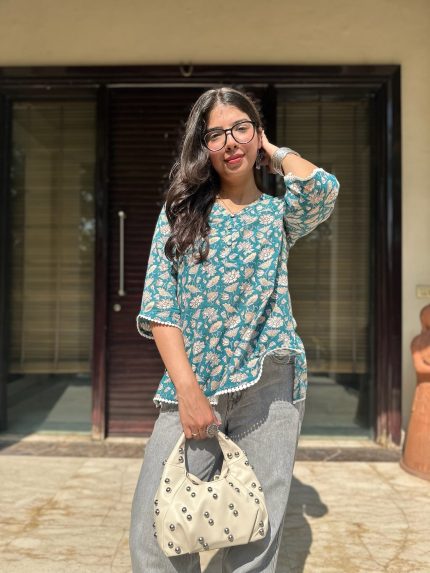 Coastal Green Lace Kurti