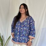 orchidblueprintedkurti