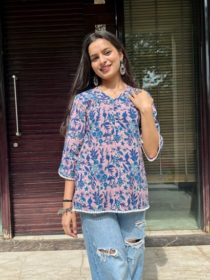 Petal Pink Lace Kurti